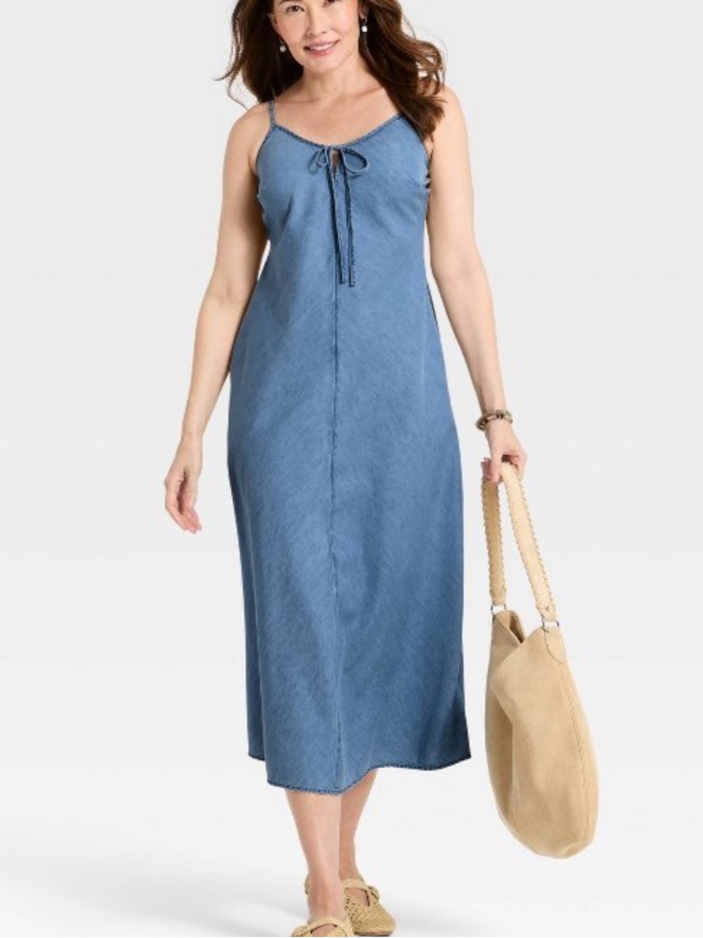 Blue Chambray Maxi Sundress - 100% cotton Universal Thread  - NWT